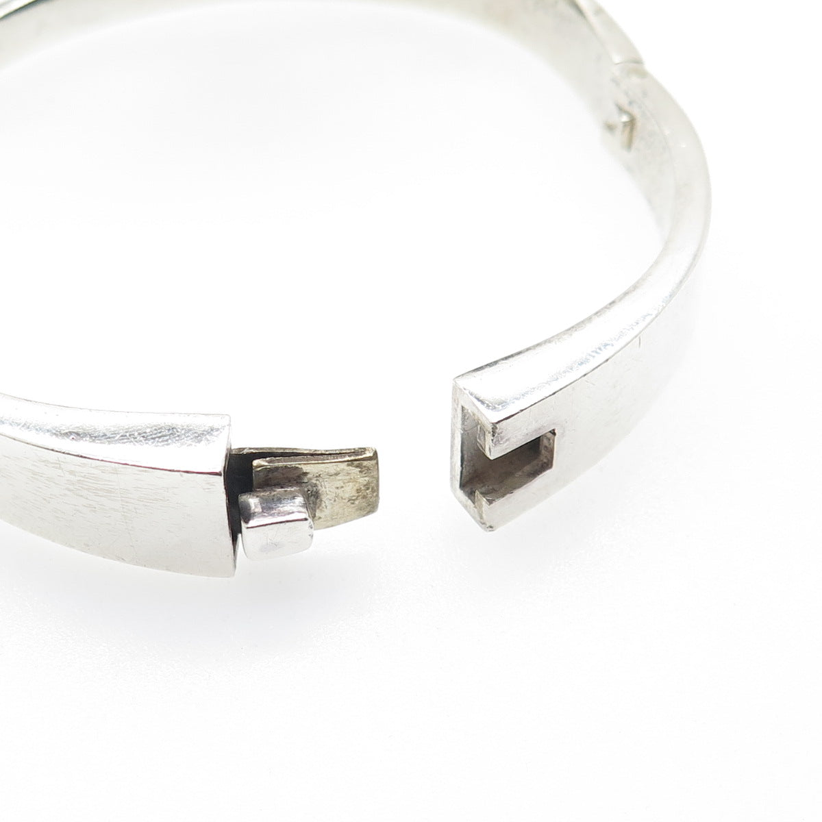 925 Sterling Silver Vintage Real Sodalite Modernist Heavy 77.9g Bracelet 6.75"