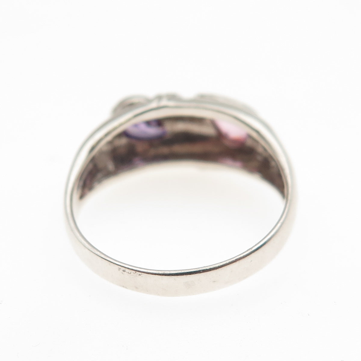 Charles Winston 925 Sterling Silver Vintage Lavender C Z Modernist Ring Size 8