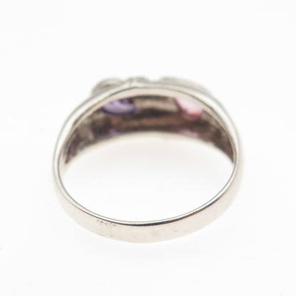 Charles Winston 925 Sterling Silver Vintage Lavender C Z Modernist Ring Size 8