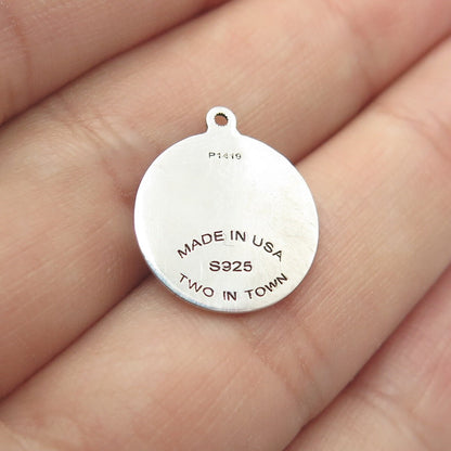 925 Sterling Silver USA Two In Town Panda Charm Pendant