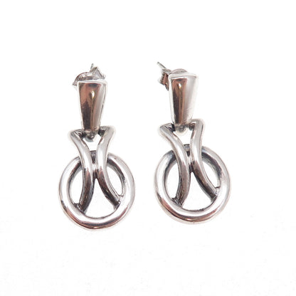Boma 925 Sterling Silver Vintage Modernist Oxidized Earrings