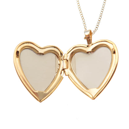 Tru-Kay Sterling Silver Gold Plated Enamel Mom Heart Locket Chain Necklace 18"