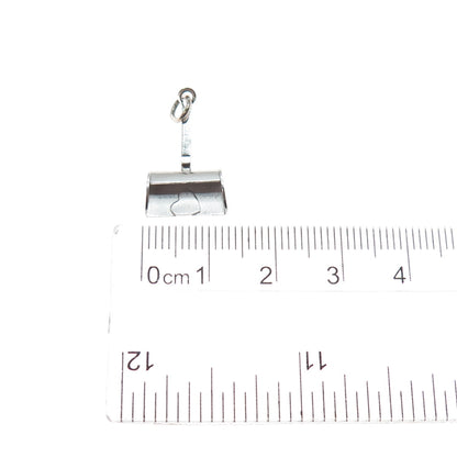 925 Sterling Silver Antique Art Deco Heart Shovel / Scoop Mini Charm Pendant