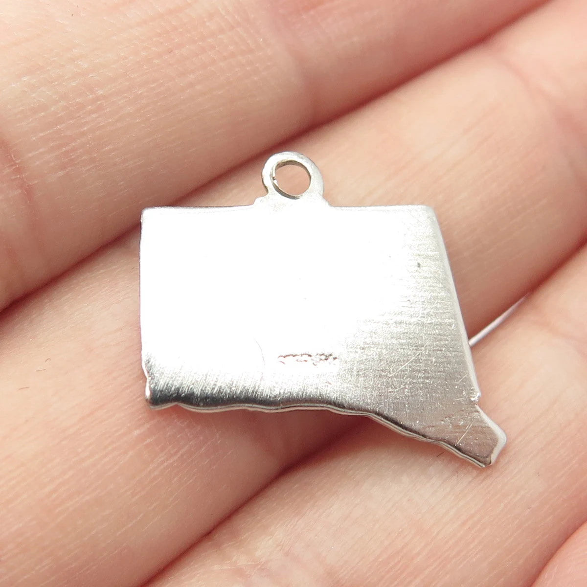 925 Sterling Silver Vintage Enamel "Connecticut" State Map Charm Pendant