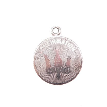 Wells 925 Sterling Silver Vintage Confirmation Religious Charm Pendant