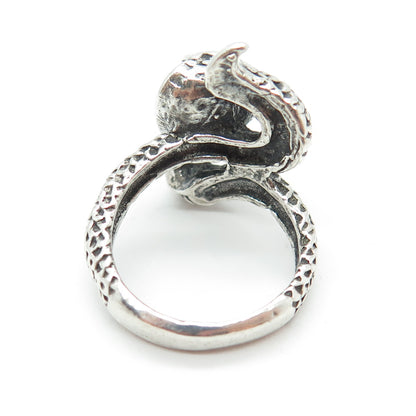 925 Sterling Silver Vintage Cobra Snake Ring Size 6.5