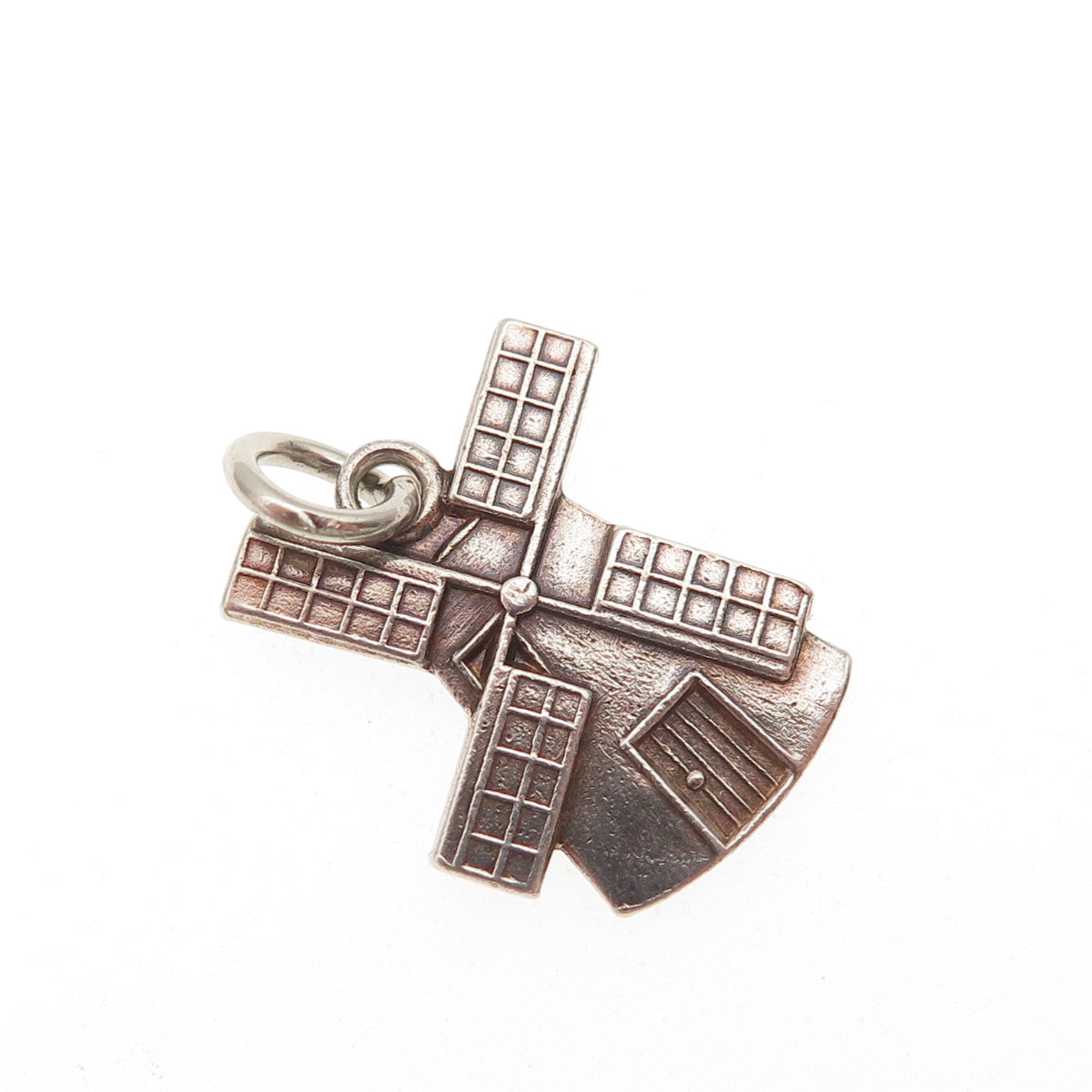 Sook 925 Sterling Silver Vintage Windmill Oxidized Mini Charm Pendant
