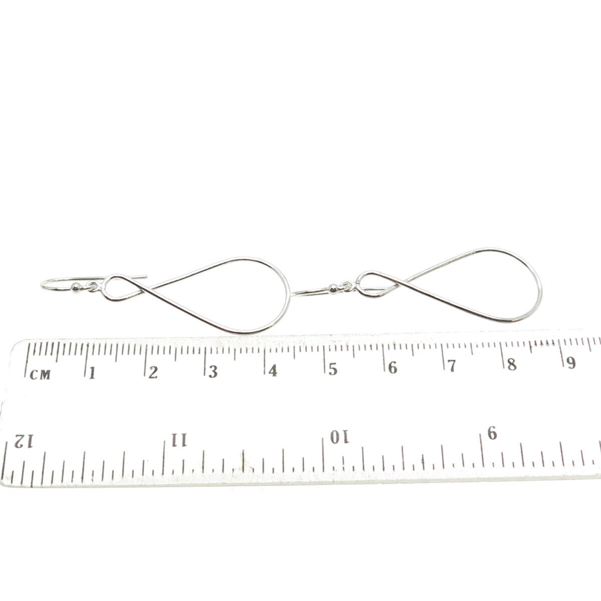 925 Sterling Silver Infinity Modernist Dangle Earrings