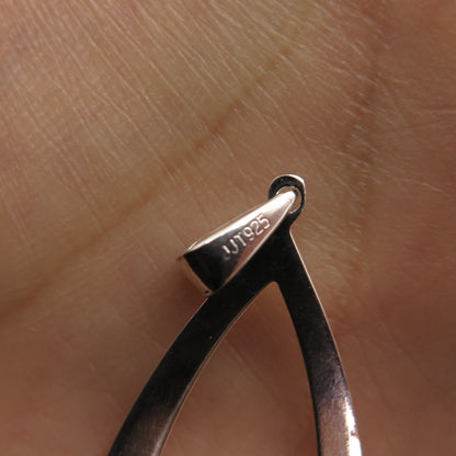925 Sterling Silver Textured Drop Pendant