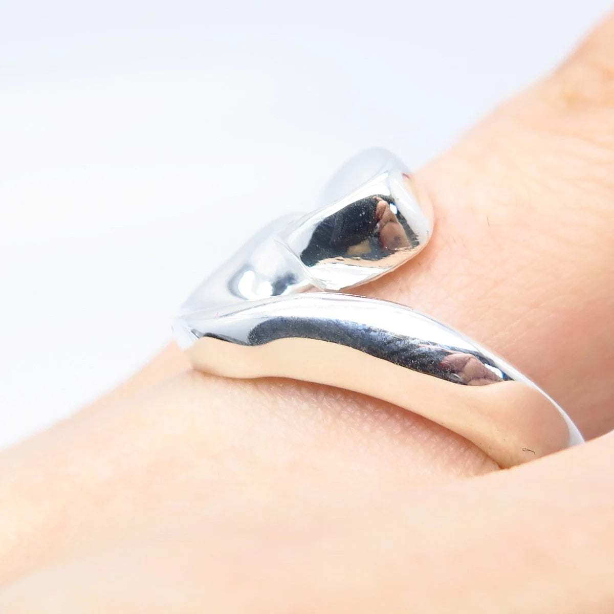 925 Sterling Silver Vintage Mexico Modernist Ring Size 5.75
