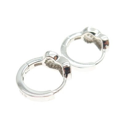 925 Sterling Silver Round-Cut C Z Infinity Twisted Hoop Earrings