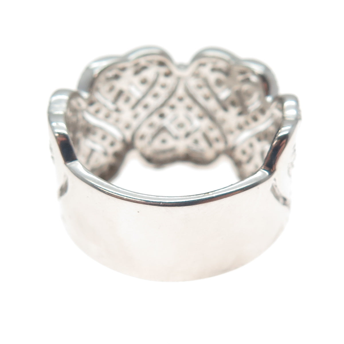 DBJ DEE BERKLE 925 Sterling Silver Real Round-Cut Diamond Heart Ring Size 9.25
