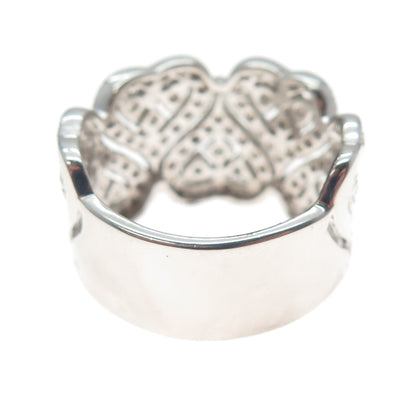 DBJ DEE BERKLE 925 Sterling Silver Real Round-Cut Diamond Heart Ring Size 9.25