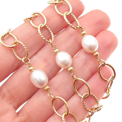 GioIelli Di Valenza 925 Sterling GP Vintage Italy Pearl By The Yard Necklace 18"