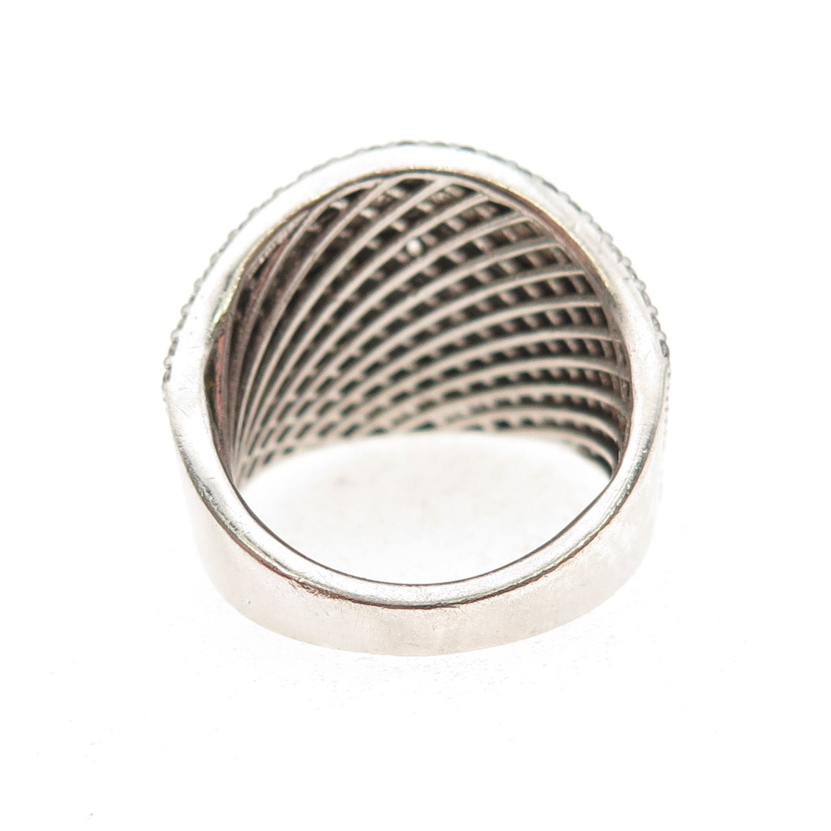 925 Sterling Silver Round-Cut C Z Sparkle Ring Size 7