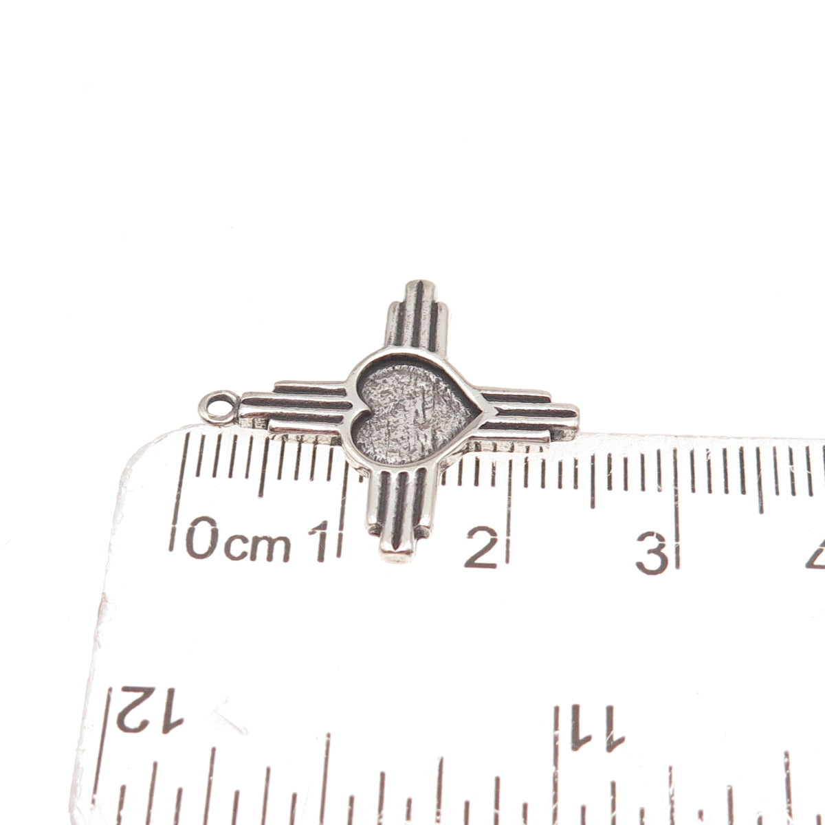 Sunwest 925 Sterling Silver Vintage Heart Cross Oxidized Charm Pendant