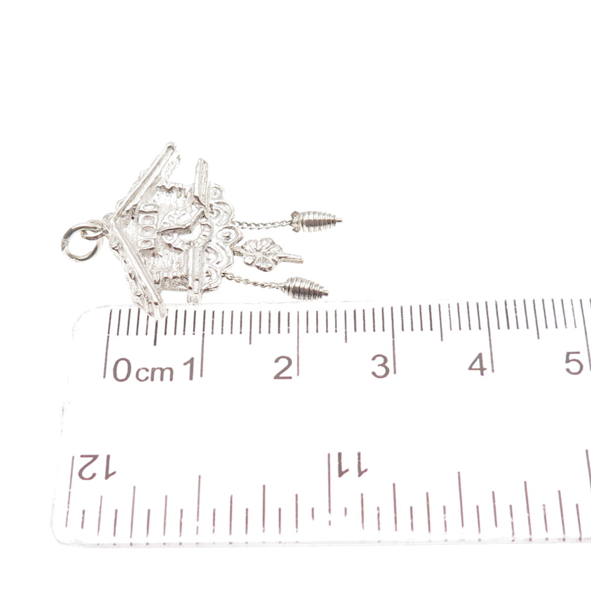 800 Silver Vintage European Cuckoo Clock Mini Charm Pendant