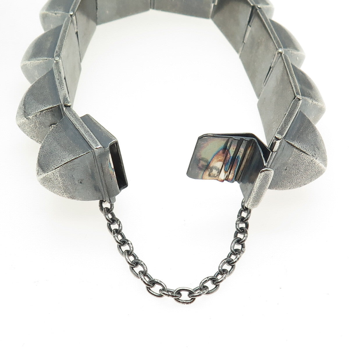 PAT AREIAS 925 Sterling Silver Vintage Modernist Solid 86.0g Bracelet 7.5"