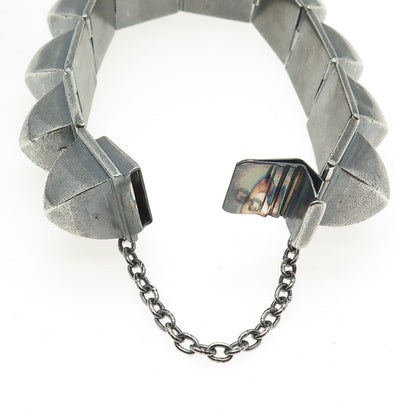 PAT AREIAS 925 Sterling Silver Vintage Modernist Solid 86.0g Bracelet 7.5"