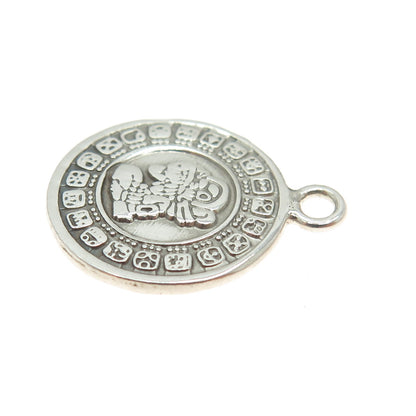 925 Sterling Silver Vintage Aztec Tribal Pendant