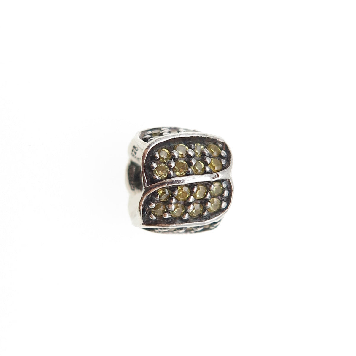 CHAMILIA 925 Sterling Silver Round-Cut Canary C Z Petal Slide Bead Charm