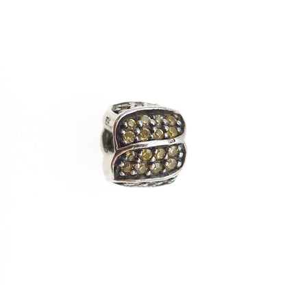 CHAMILIA 925 Sterling Silver Round-Cut Canary C Z Petal Slide Bead Charm