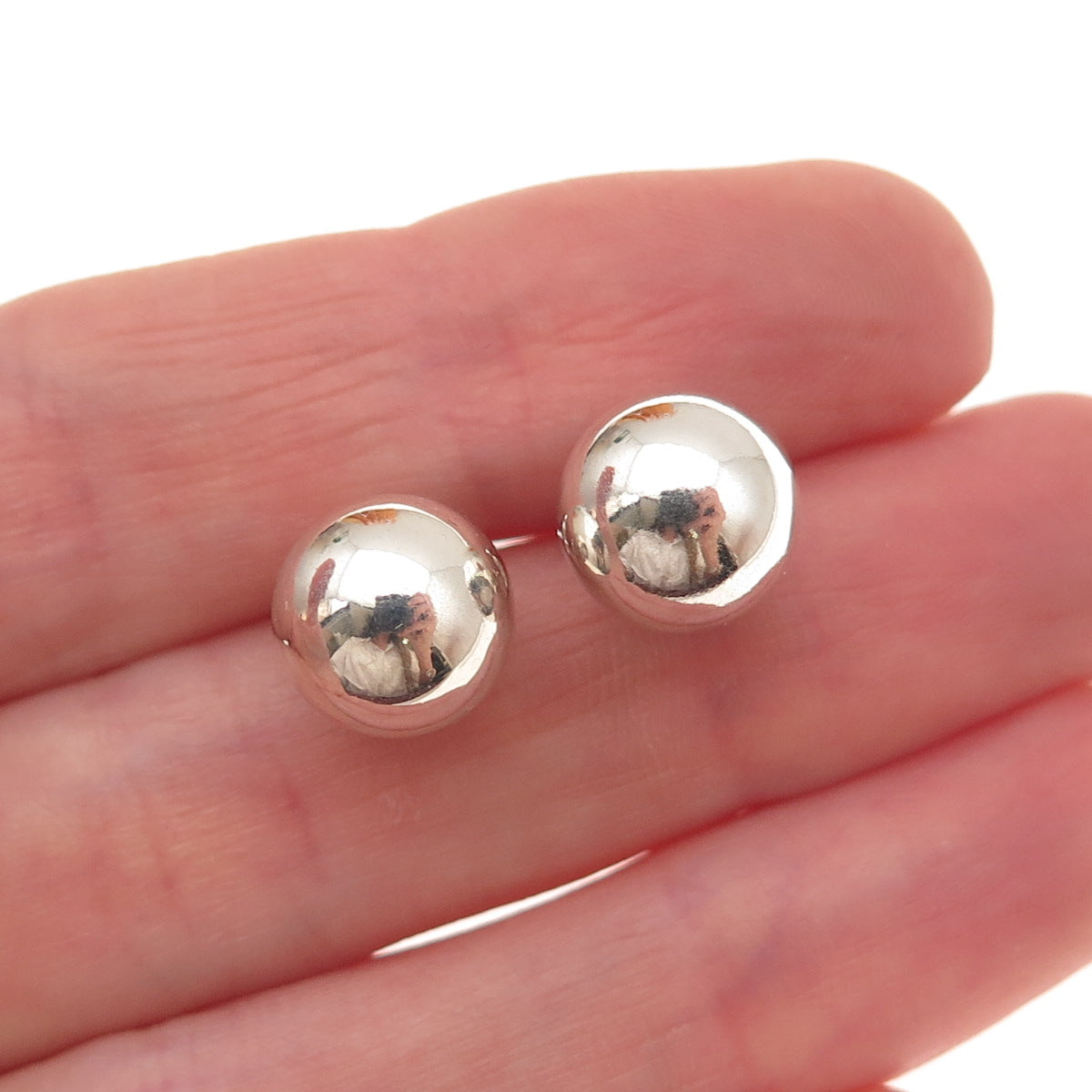 Tiffany & Co. 925 Sterling Silver Vintage HardWear 10mm Ball Stud Earrings