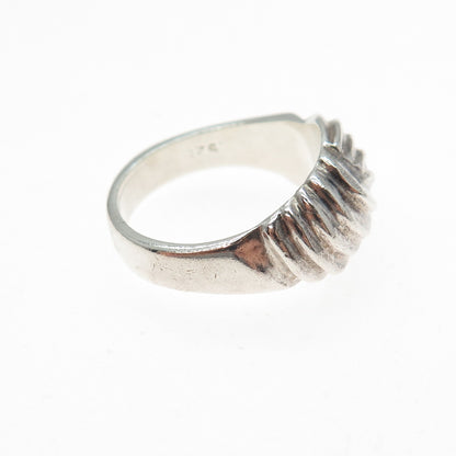 925 Sterling Silver Vintage Modernist Yin Yang Oxidized Ring Size 6.25