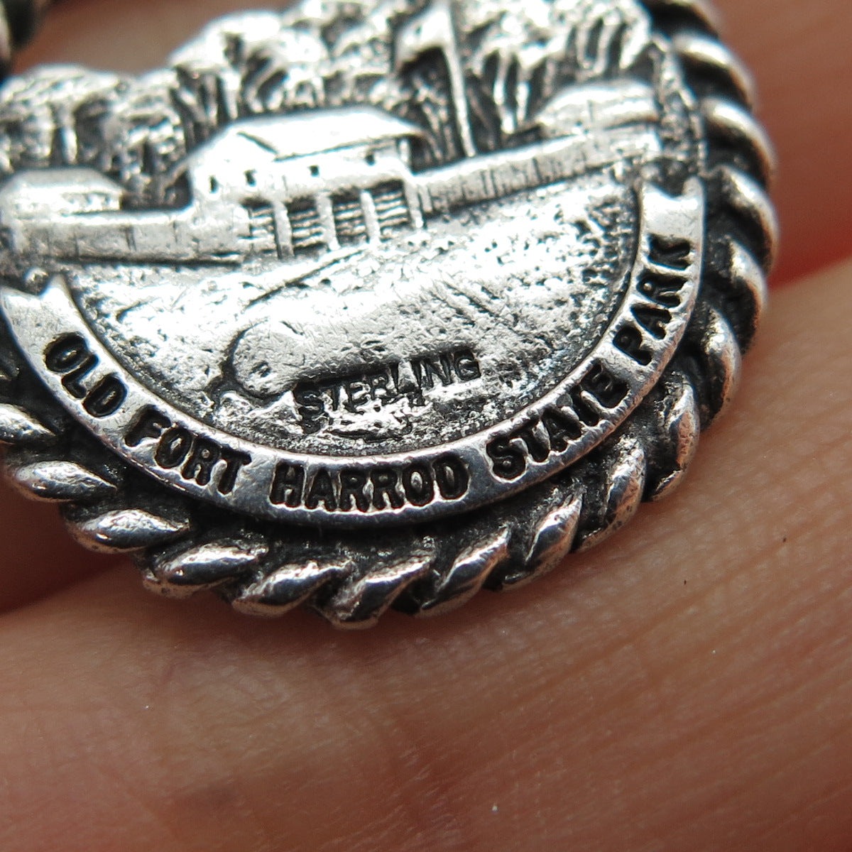 925 Sterling Silver Vintage Old Fort Harrod State Park Kentucky Mini Pendant