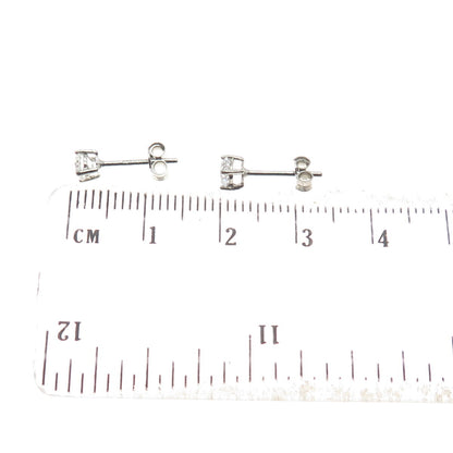 HAN 925 Sterling Silver Round-Cut C Z Stud Earrings