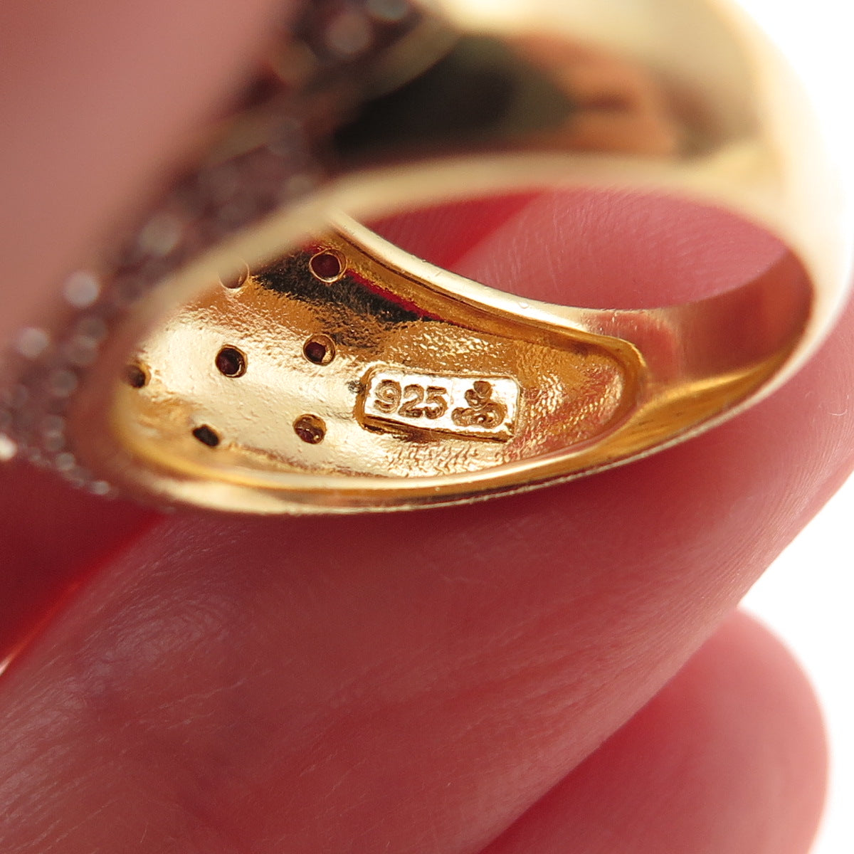 925 Sterling Silver Gold Plated Multi-Color C Z Owl Bird Ring Size 5.25