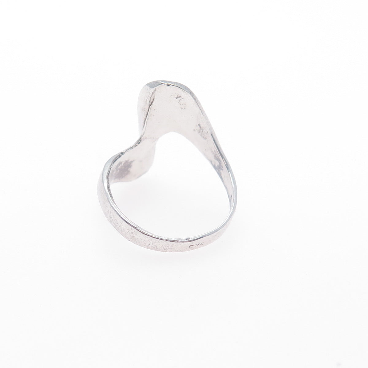 925 Sterling Silver Vintage Italy Modernist Wavy Ring Size 5.75