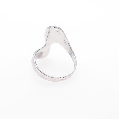 925 Sterling Silver Vintage Italy Modernist Wavy Ring Size 5.75