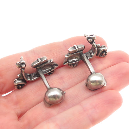 Robin Rotenier 925 Sterling Silver Vintage Scooter Oxidized Button Cufflinks