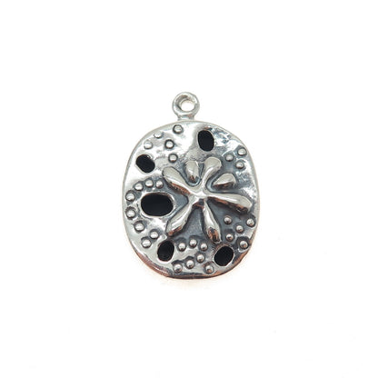 925 Sterling Silver Vintage Sand Dollar Shadow Box Charm Pendant