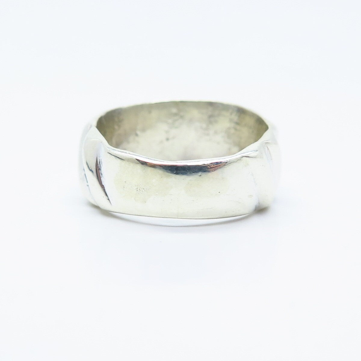 925 Sterling Silver Vintage Rubbed Ring Size 6.5