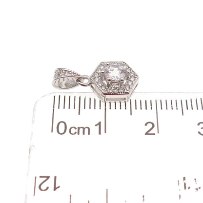 925 Sterling Silver Round-Cut C Z Mini Charm Pendant