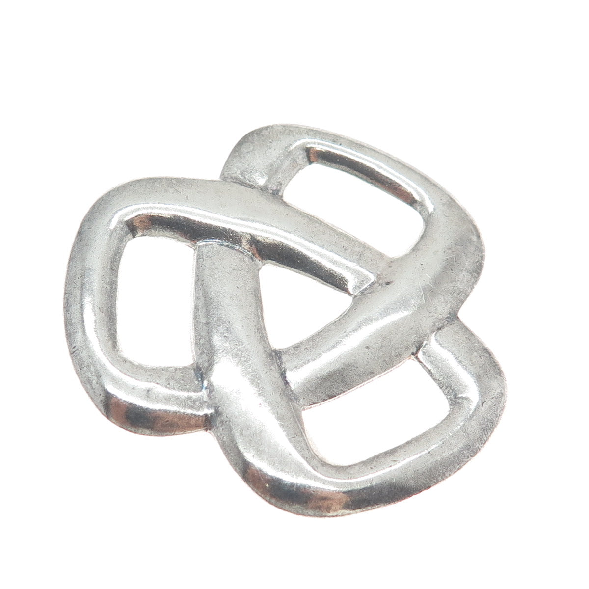 CHAPAL ZENRAY 925 Sterling Silver Vintage Trinity Knot Oxidized Pin Brooch