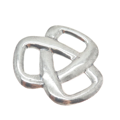 CHAPAL ZENRAY 925 Sterling Silver Vintage Trinity Knot Oxidized Pin Brooch