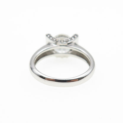 925 Sterling Silver Round-Cut C Z Engagement Ring Size 7.25