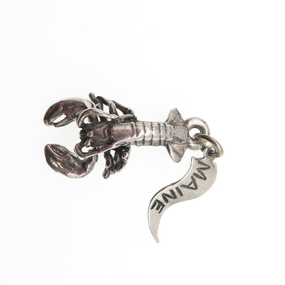 Pacific Jewelry 925 Sterling Silver Vintage Lobster Maine State Charm Pendant