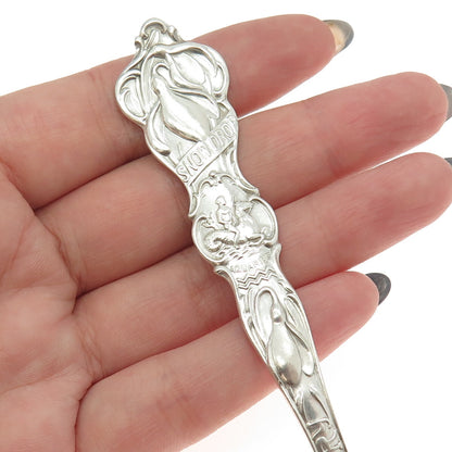 WALLACE 925 Sterling Silver Antique Art Deco January Aquarius Dessert Spoon