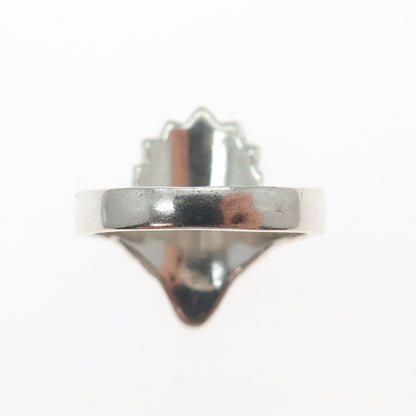 925 Sterling Silver Vintage Southwestern Indian Chief Oxidized Ring Size 9.75