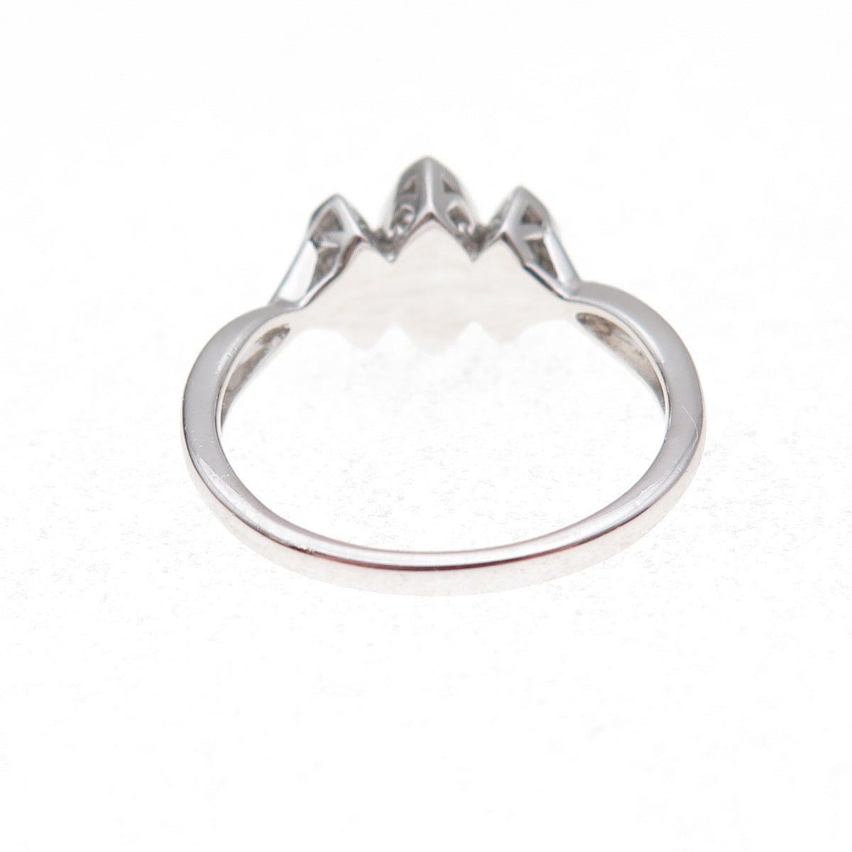 Sai 925 Sterling Silver Real Round-Cut Diamond Ring Size 7