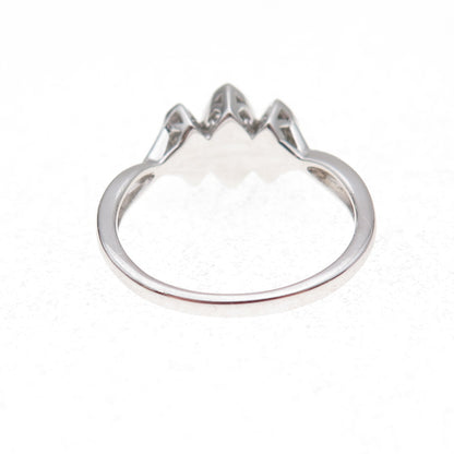 Sai 925 Sterling Silver Real Round-Cut Diamond Ring Size 7