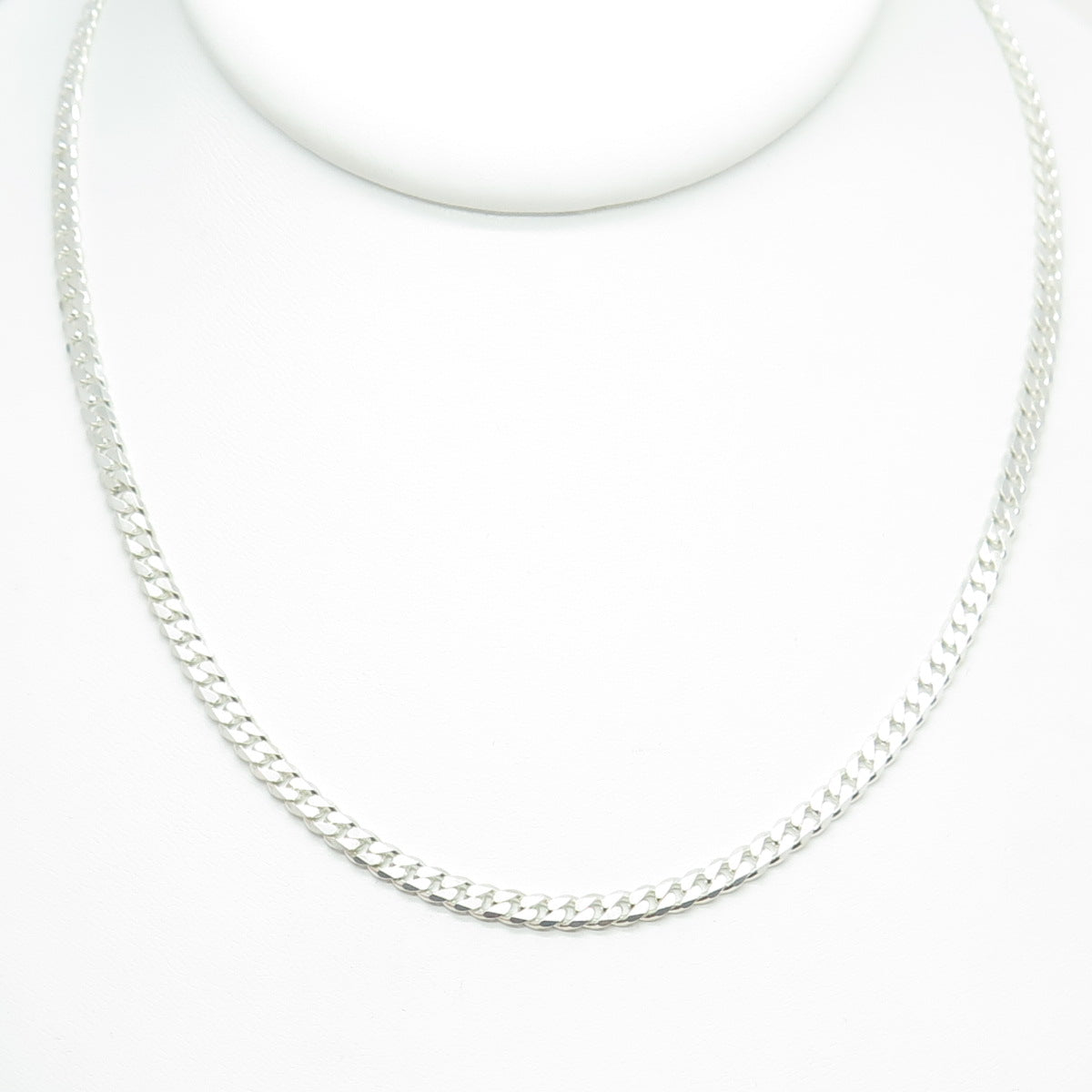 925 Sterling Silver Italy Cuban Chain Necklace 16"