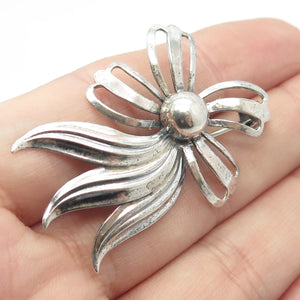 830 Silver Vintage Ribbon Bow Pin Brooch