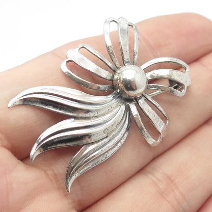 830 Silver Vintage Ribbon Bow Pin Brooch
