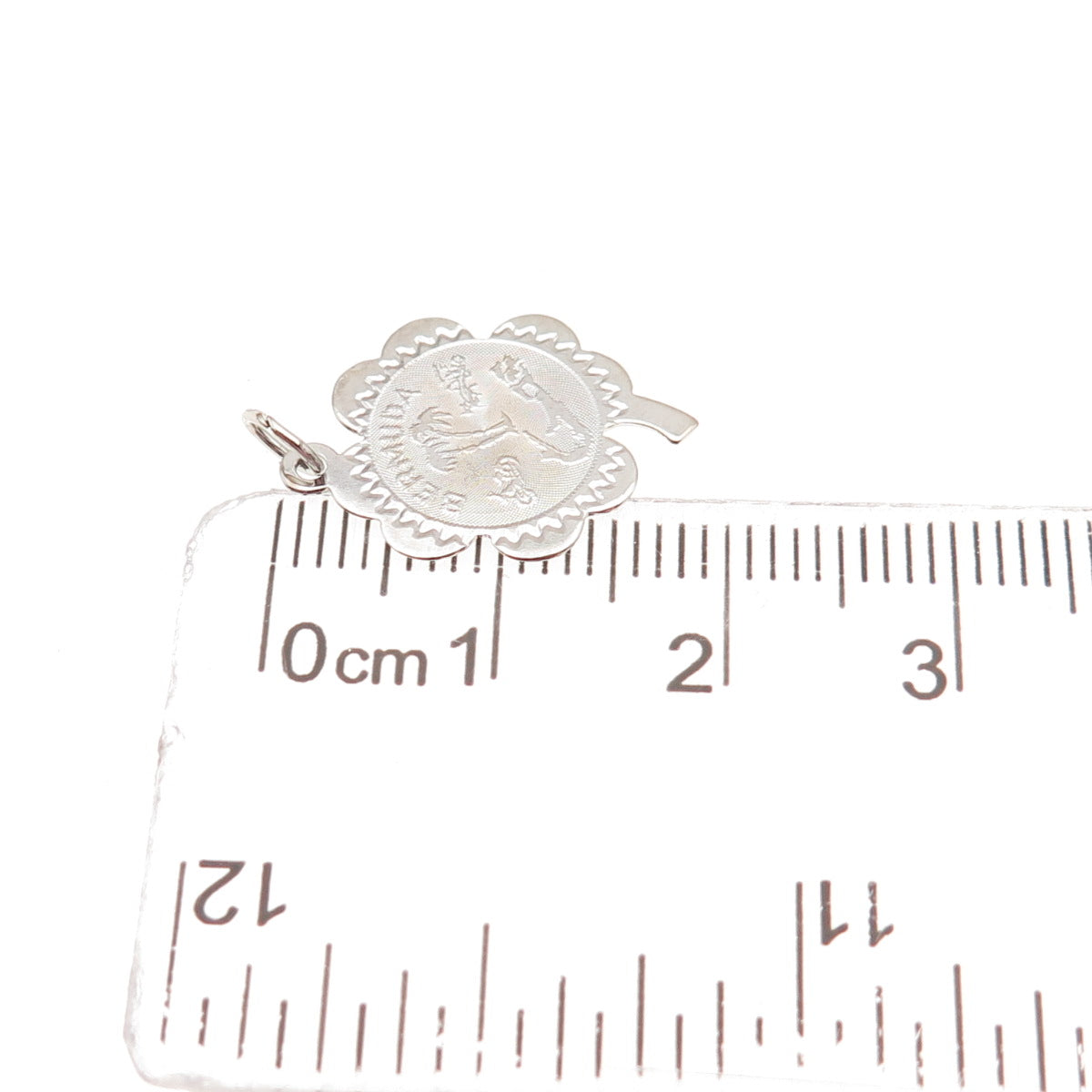 CREA 925 Sterling Silver Vintage Bermuda Clover Good Luck Mini Charm Pendant