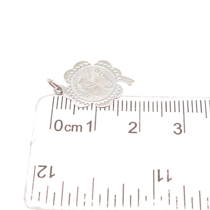 CREA 925 Sterling Silver Vintage Bermuda Clover Good Luck Mini Charm Pendant